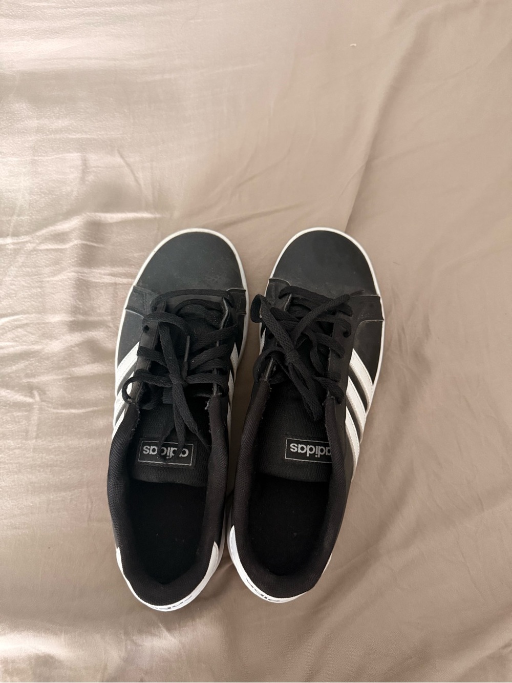 adidas Black Sneakers with White Stripes